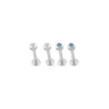 Multi-Pack Titanium CZ Labret Lip Rings 4 Pack - 16 Gauge at Spencer's
