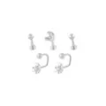 Multi-Pack CZ Moon Labret and Lippy Loop Lip Rings 5 Pack - 16 Gauge at Spencer's