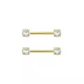 Clear CZ 14K Gold-Plated Nipple Barbells - 14 Gauge at Spencer's
