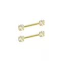 Clear CZ 14K Gold-Plated Nipple Barbells - 14 Gauge at Spencer's