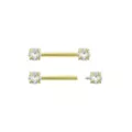 Clear CZ 14K Gold-Plated Nipple Barbells - 14 Gauge at Spencer's