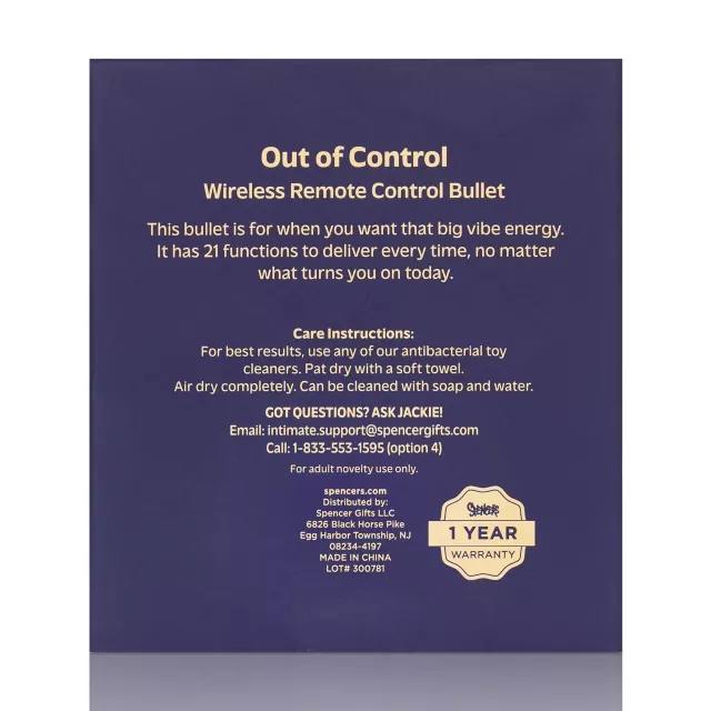 Out of Control Wirless Remote Control Bullet Vibrator Blue - Hott Love Extreme at Spencer's