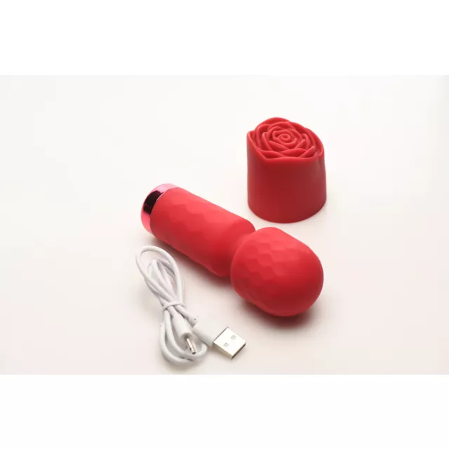 Hott Love Petal Pleaser Vibrating Wand with Rose Attachment at Spencer's