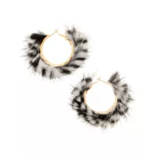 Faux Fur Hoop Earrings at Spencer's