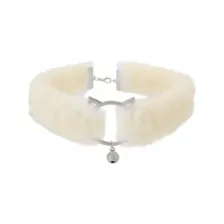 White Kitten Bell Furry Choker Necklace at Spencer's