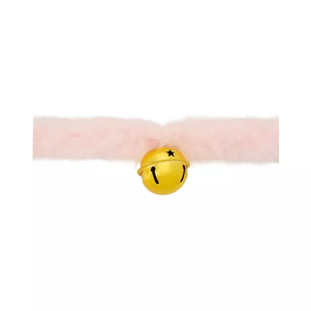 Pink Bell Furry Choker Necklace at Spencer's