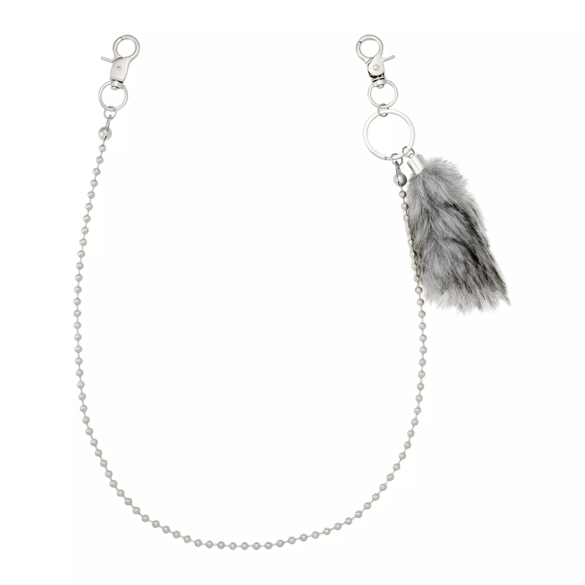 Black Furry Tail Wallet Chain at Spencer's