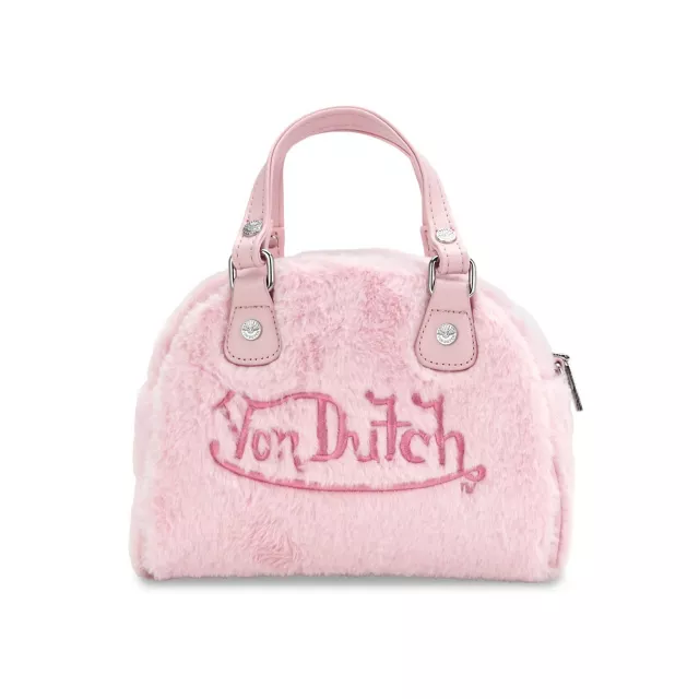 Von Dutch Pink Faux Fur Mini Bowling Bag