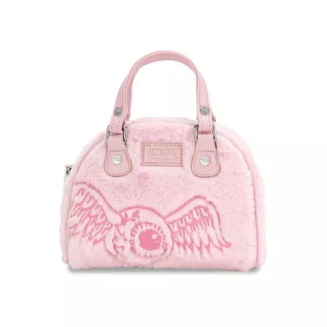 Von Dutch Pink Faux Fur Mini Bowling Bag