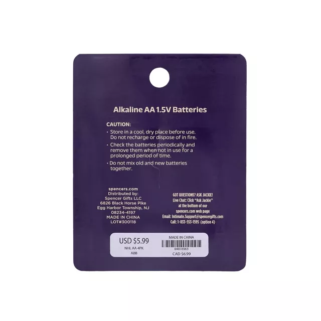 AA Batteries 4 Pack - Hott Love at Spencer's