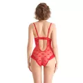 Red Heart Mesh Rhinestone Bodysuit at Spencer's