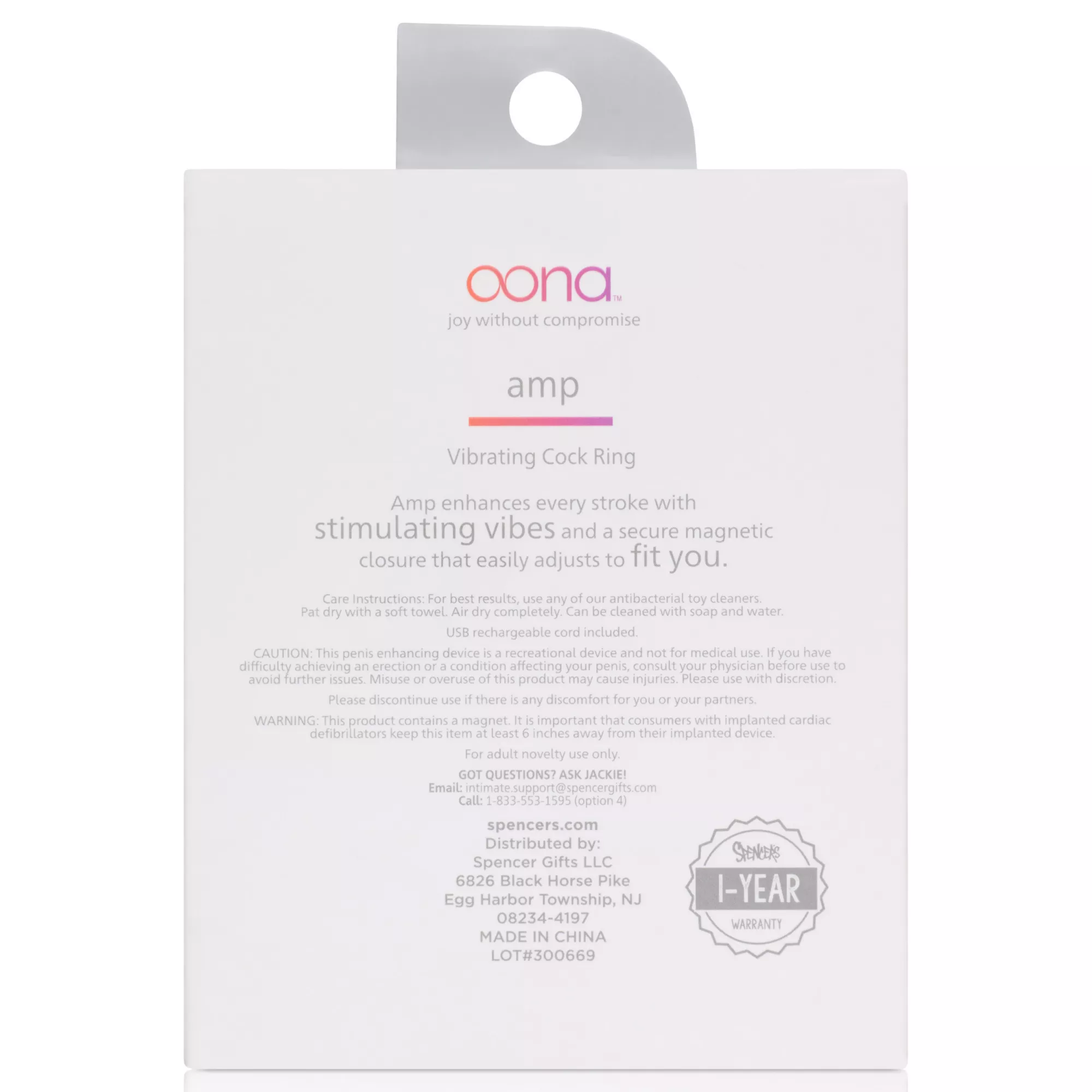 Oona Amp Magnetic Vibrating Cock Ring at Spencer's