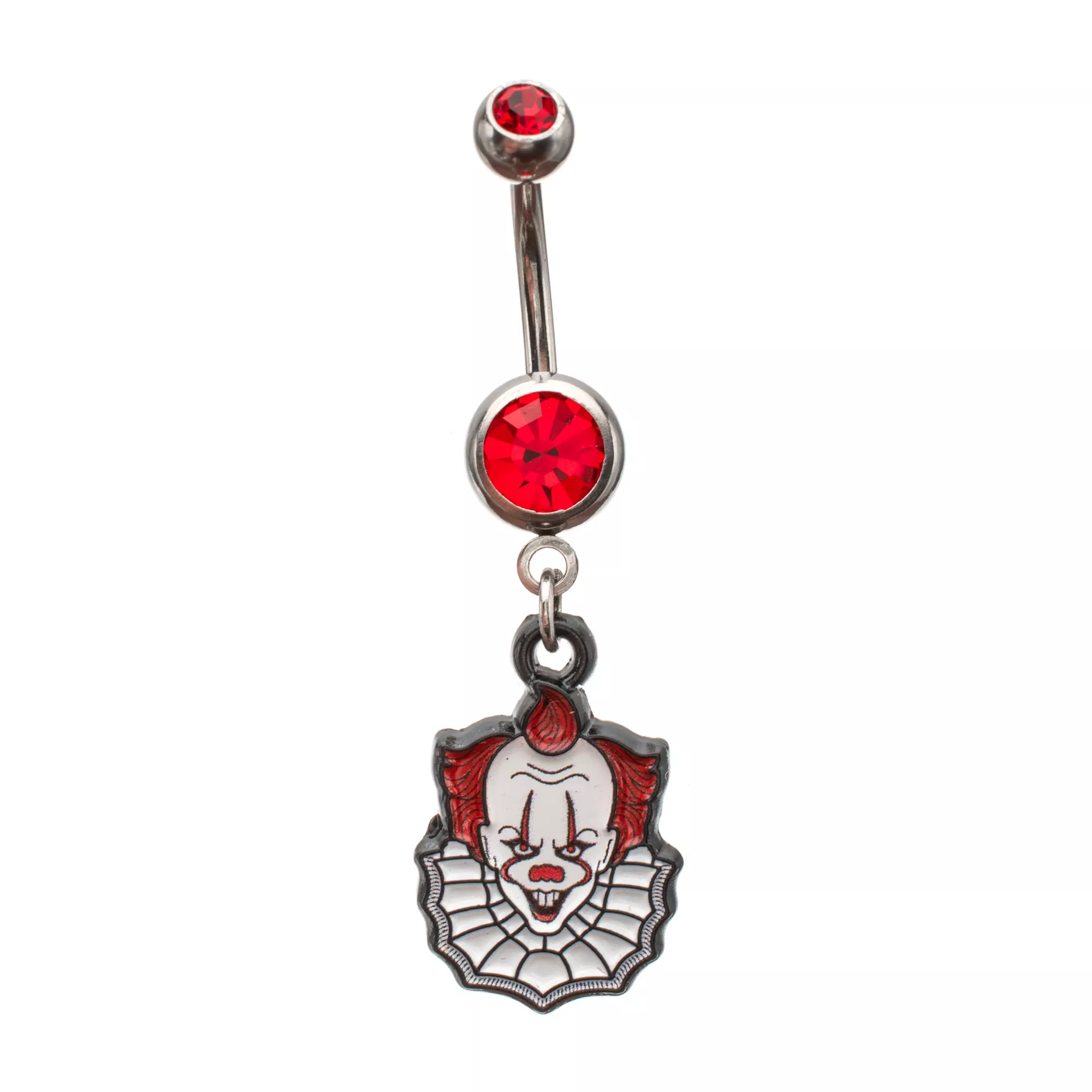 Pennywise Red CZ Titanium Dangle Belly Ring 14 Gauge - It at Spencer's
