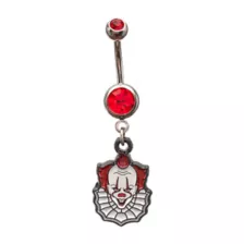 Pennywise Red CZ Titanium Dangle Belly Ring 14 Gauge - It at Spencer's