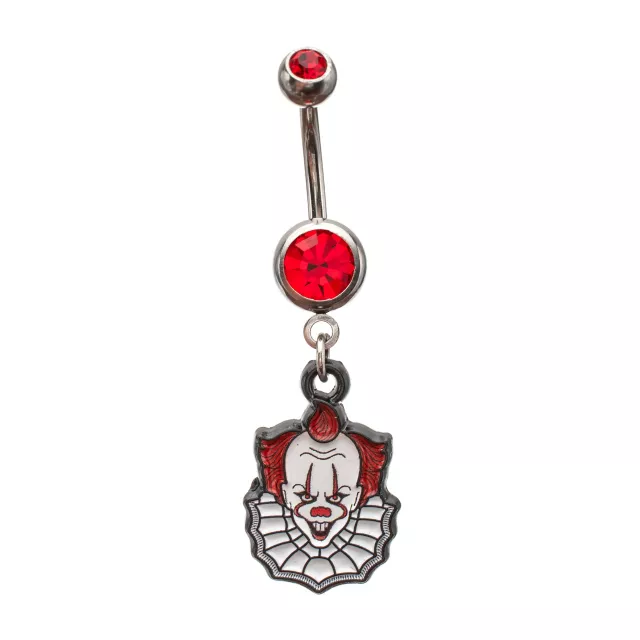 Pennywise Red CZ Titanium Dangle Belly Ring 14 Gauge - It at Spencer's