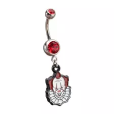 Pennywise Red CZ Titanium Dangle Belly Ring 14 Gauge - It at Spencer's