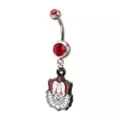 Pennywise Red CZ Titanium Dangle Belly Ring 14 Gauge - It at Spencer's