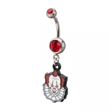 Pennywise Red CZ Titanium Dangle Belly Ring 14 Gauge - It at Spencer's