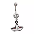 It Clear CZ S.S. Georgie Boat Silver-Plated Titanium Dangle Belly Ring - 14 Gauge at Spencer's