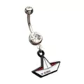 It Clear CZ S.S. Georgie Boat Silver-Plated Titanium Dangle Belly Ring - 14 Gauge at Spencer's