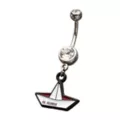 It Clear CZ S.S. Georgie Boat Silver-Plated Titanium Dangle Belly Ring - 14 Gauge at Spencer's