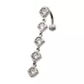 Clear CZ 5-Square Silver-Plated Titanium Dangle Belly Ring - 14 Gauge at Spencer's