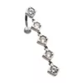 Clear CZ 5-Square Silver-Plated Titanium Dangle Belly Ring - 14 Gauge at Spencer's