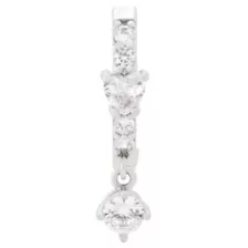 CZ Heart Titanium Dangle Bar Belly Ring - 14 Gauge at Spencer's