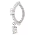 CZ Heart Titanium Dangle Bar Belly Ring - 14 Gauge at Spencer's