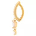 CZ Heart Gold-Plated Titanium Dangle Bar Belly Ring - 14 Gauge at Spencer's