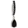 Black CZ Tear Drop Silver-Plated Titanium Hinged Bar Dangle Belly Ring - 14 Gauge at Spencer's