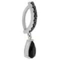 Black CZ Tear Drop Silver-Plated Titanium Hinged Bar Dangle Belly Ring - 14 Gauge at Spencer's