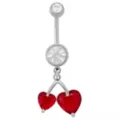 Red CZ Cherry Titanium Dangle Belly Ring - 14 Gauge at Spencer's