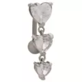 CZ Heart Stack Titanium Dangle Belly Ring - 14 Gauge at Spencer's