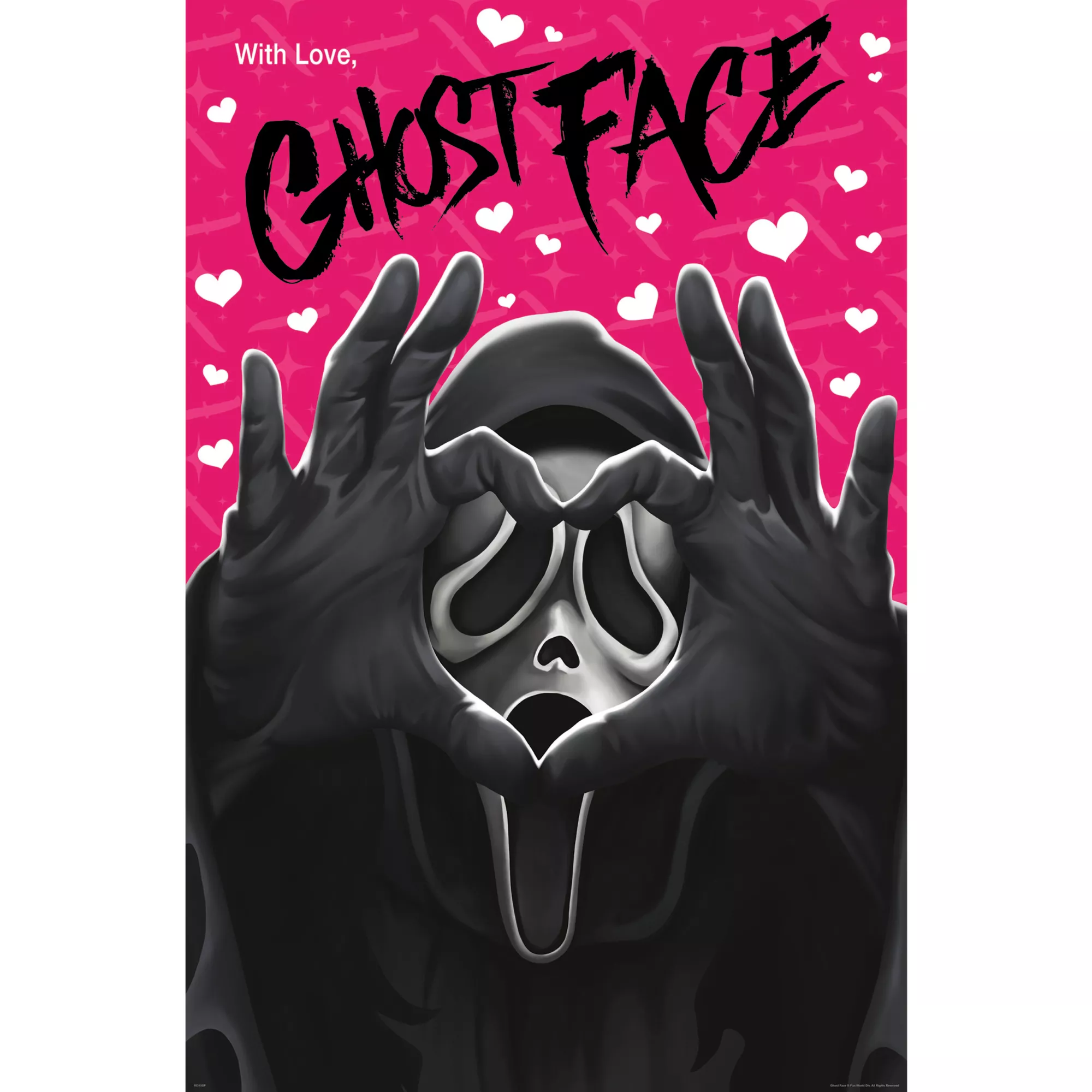Ghost Face Hand Heart Poster