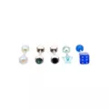 Multi-Pack Blue CZ Star and Dice Barbells 5 Pack - 14 Gauge at Spencer's