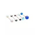 Multi-Pack Blue CZ Star and Dice Barbells 5 Pack - 14 Gauge at Spencer's