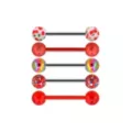 Multi-Pack Cherry Red Assorted Barbells 5 Pack - 14 Gauge at Spencer's