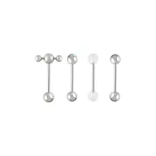 Mutli-Pack CZ Aurora Borealis-Effect Roller Titanium Barbells 4 Pack - 14 Gauge at Spencer's