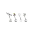 Mutli-Pack CZ Aurora Borealis-Effect Roller Titanium Barbells 4 Pack - 14 Gauge at Spencer's