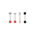 Multi-Pack CZ Red and Black Mushroom Titanium Barbells 4 Pack - 14 Gauge at Spencer's