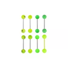 Multi-Pack Green Smiley Face and Star Barbells 8 Pack - 14 Gauge at Spencer's
