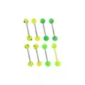 Multi-Pack Green Smiley Face and Star Barbells 8 Pack - 14 Gauge at Spencer's