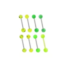 Multi-Pack Green Smiley Face and Star Barbells 8 Pack - 14 Gauge at Spencer's