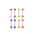 Multi-Pack Rainbow Heart Multi-Color Barbells 8 Pack - 14 Gauge at Spencer's