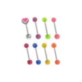 Multi-Pack Rainbow Heart Multi-Color Barbells 8 Pack - 14 Gauge at Spencer's