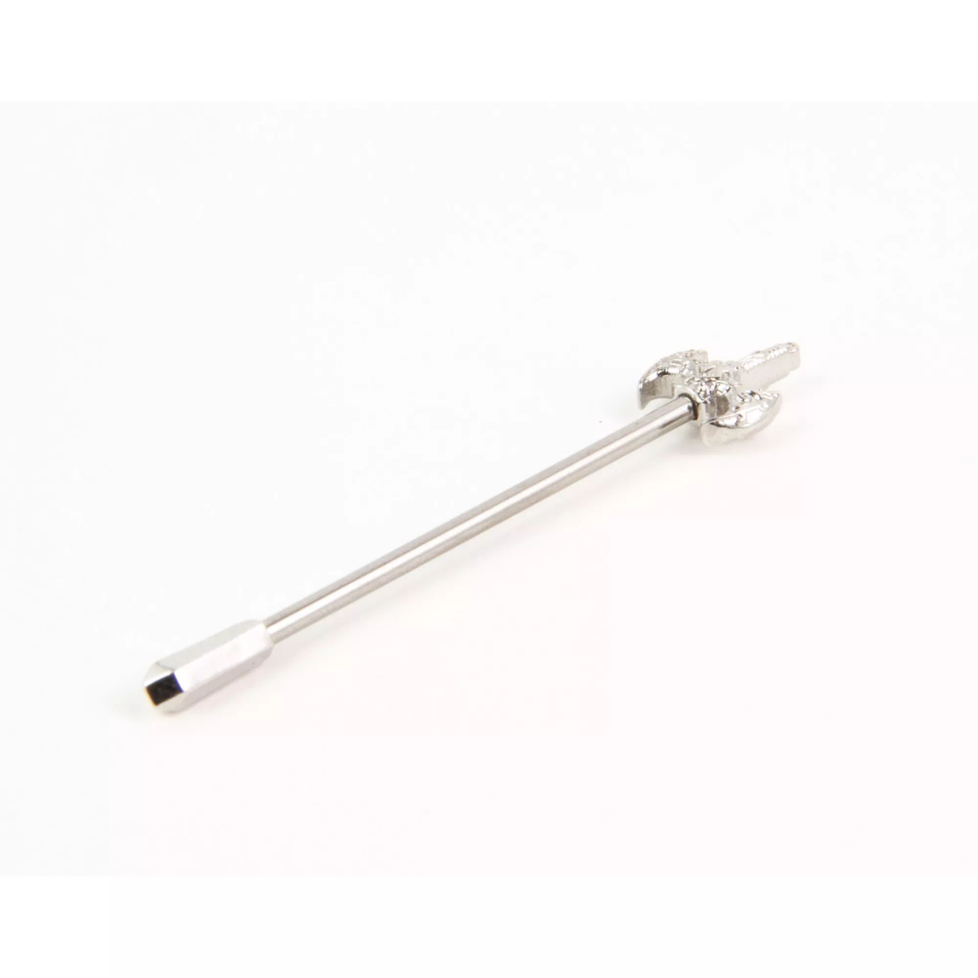 Sword Silver-Tone Industrial Barbell - 14 Gauge