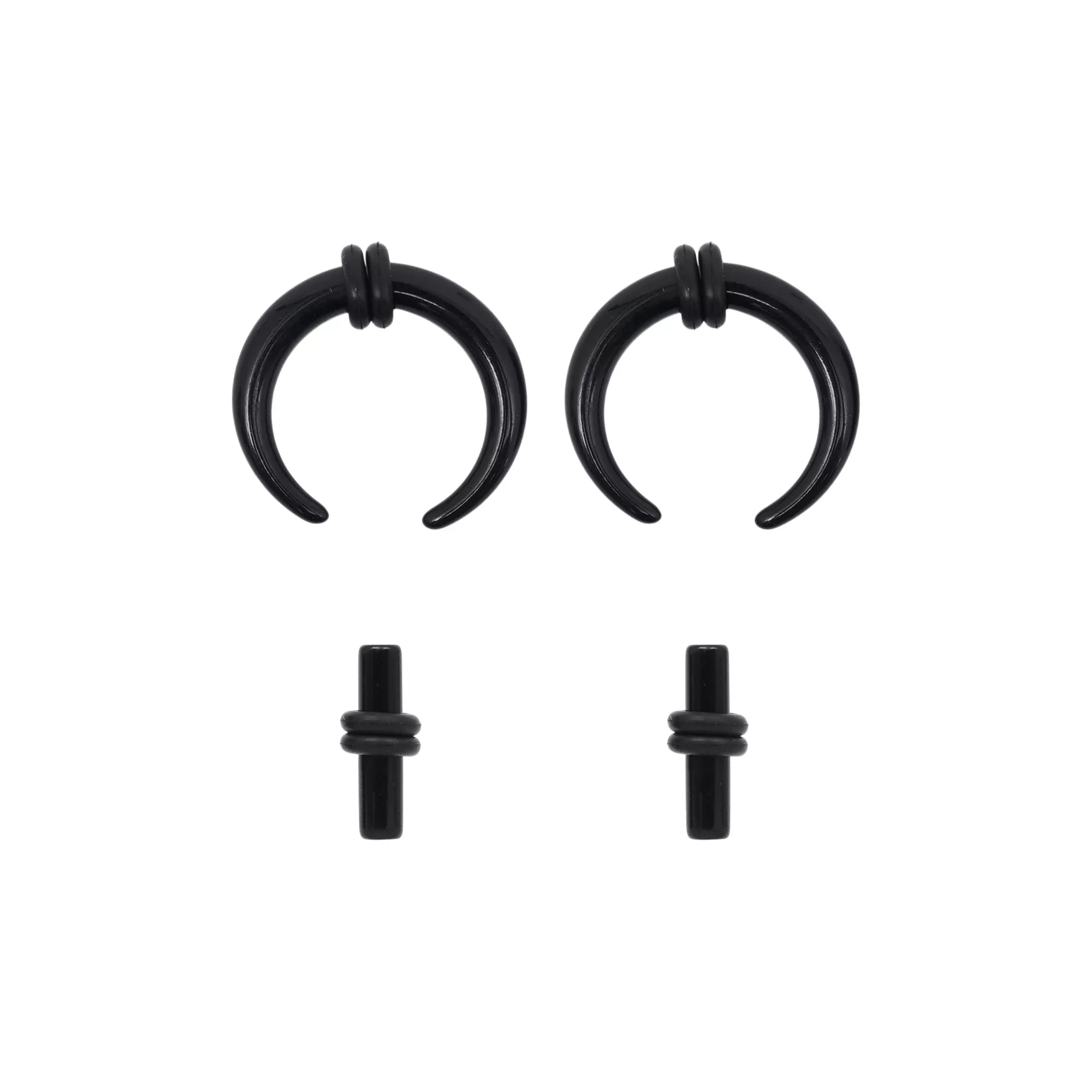 Multi-Pack Black Acrylic Pinchers and Plugs - 2 Pair