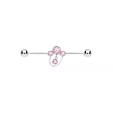 Pink CZ Titanium Industrial Barbell - 14 Gauge at Spencer's