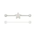 Multi-Pack CZ Titanium Hibiscus Bloom Industrial Barbells 2 Pack - 14 Gauge at Spencer's